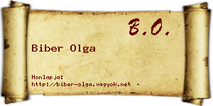 Biber Olga névjegykártya